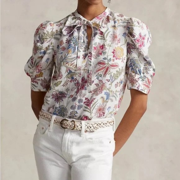 Polo Ralph Lauren Tops - UNWORN. Polo Ralph Lauren floral-print linen blouse size 16